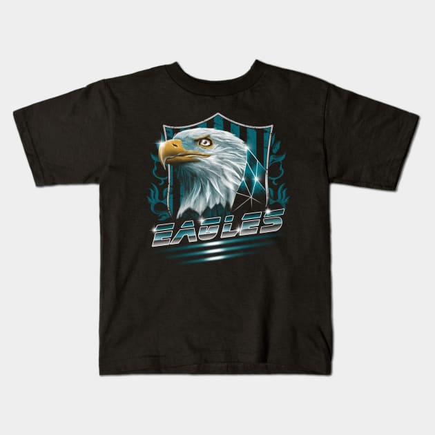 Fly Eagles Fly Kids T-Shirt by Vincent Trinidad Art